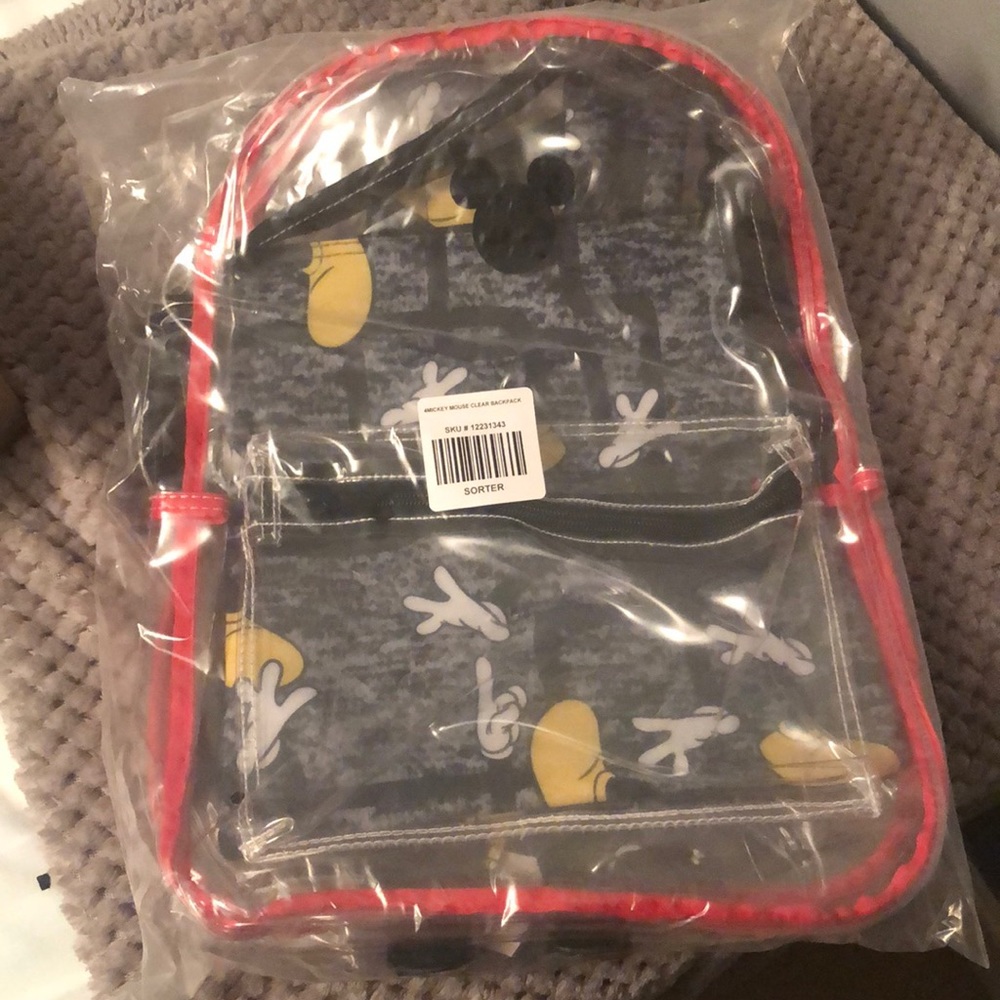 BRAND NEW Clear Disney Hot Topic Backpack